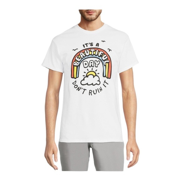 Men’s Graphic funny humor tag-free white‎ cotton T-shirt new size small (34-36) - Picture 1 of 4